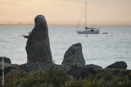 rocks at beach boat harbour