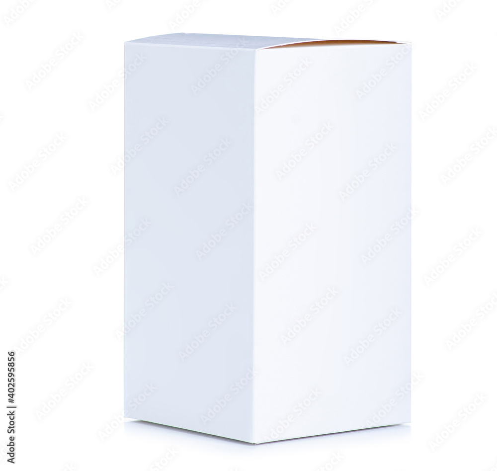 White cardboard box on white background isolation White cardboard box on white background isolation
