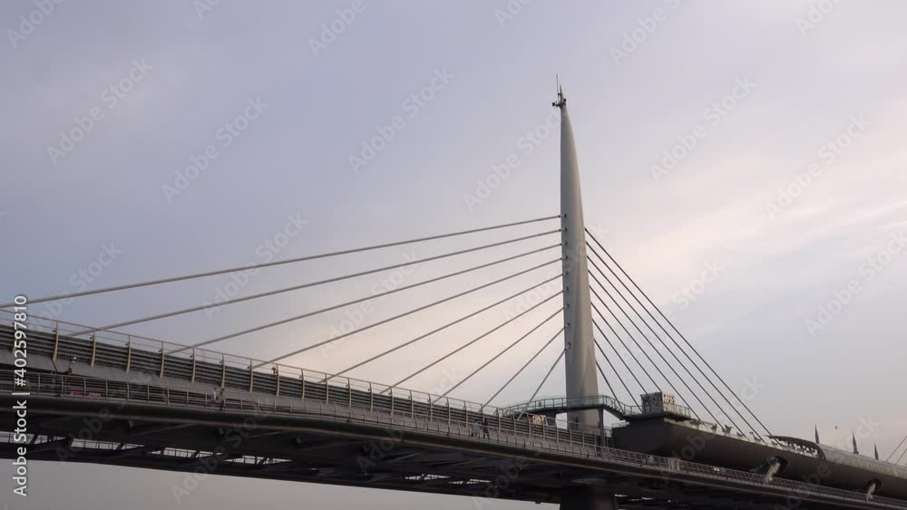train on the bridge. metro station real time. the metro above the ground moves in the afternoon train on the bridge. metro station real time. the metro above the ground moves in the afternoon