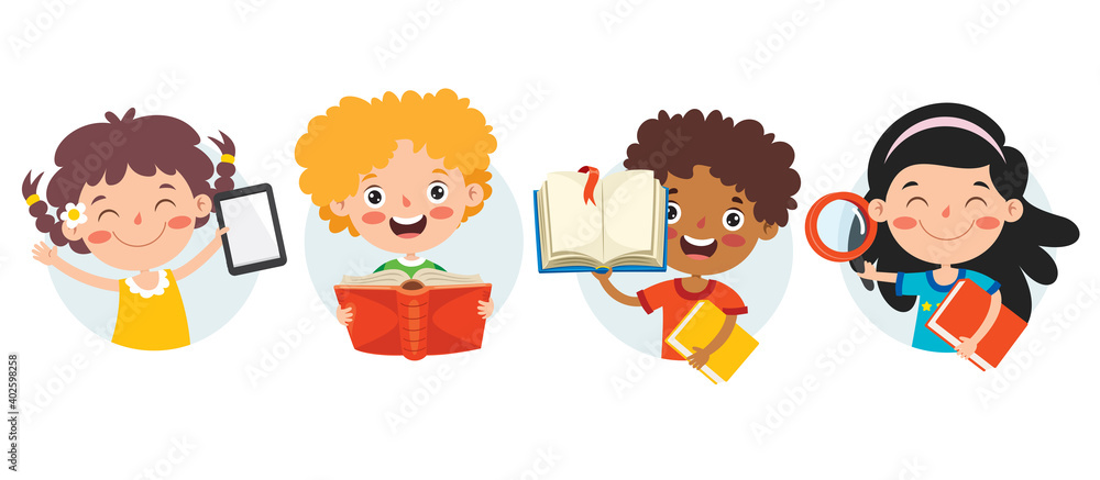 Happy Kid Studying And Learning Happy Kid Studying And Learning