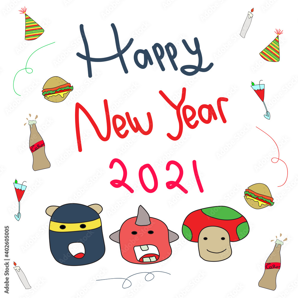 The funny Doodles have New Year Party The funny Doodles have New Year Party