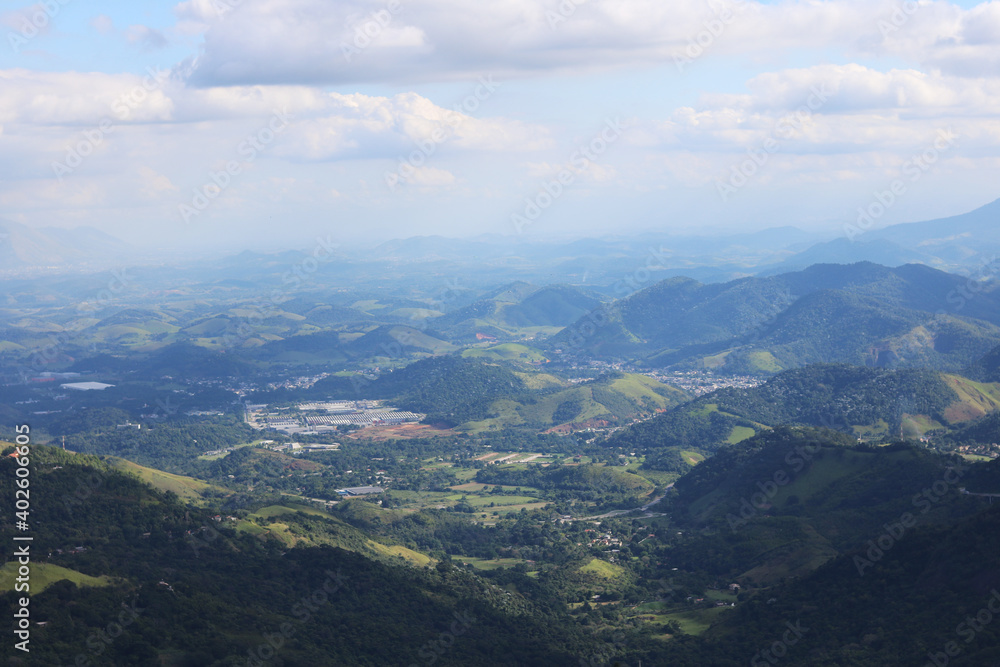 aerial photo taken with drone in Petrópolis, mountain region of Rio de Janeiro