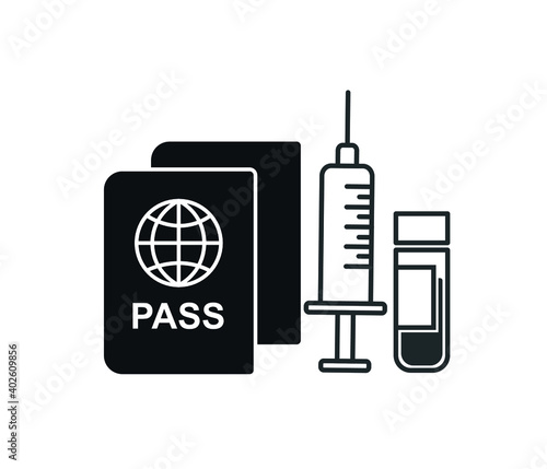 new coronovirus vaccine banner, vector. Medicated ampoule and syringe. Vaccination concept. Injection syringe needles. Medical equipment. Healthcare, hospital and medical diagnosis. Flat style vector 