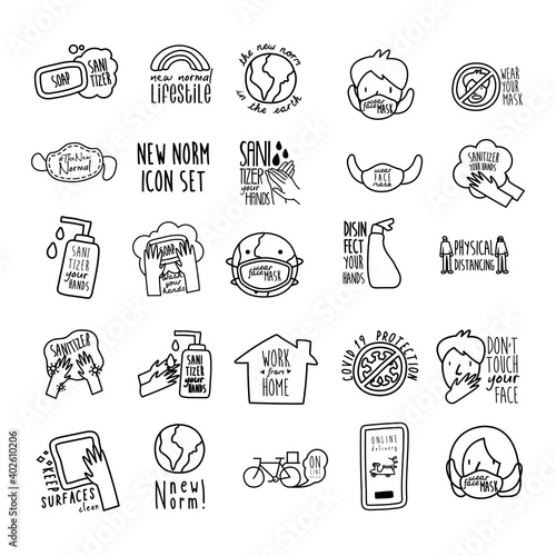 bundle of twenty five new norm letterings campaign set line style icons