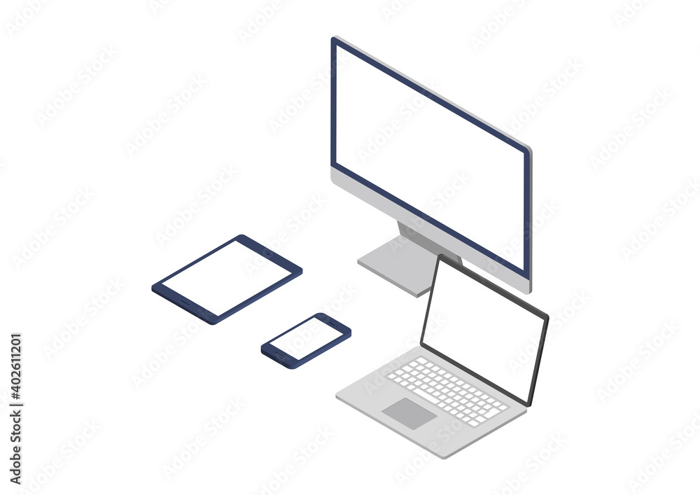 デスクトップパソコン ノートパソコン スマートフォン タブレットのアイソメトリックイラスト Stock Vector Adobe Stock デスクトップパソコン ノートパソコン スマートフォン タブレットのアイソメトリックイラスト Stock Vector Adobe Stock