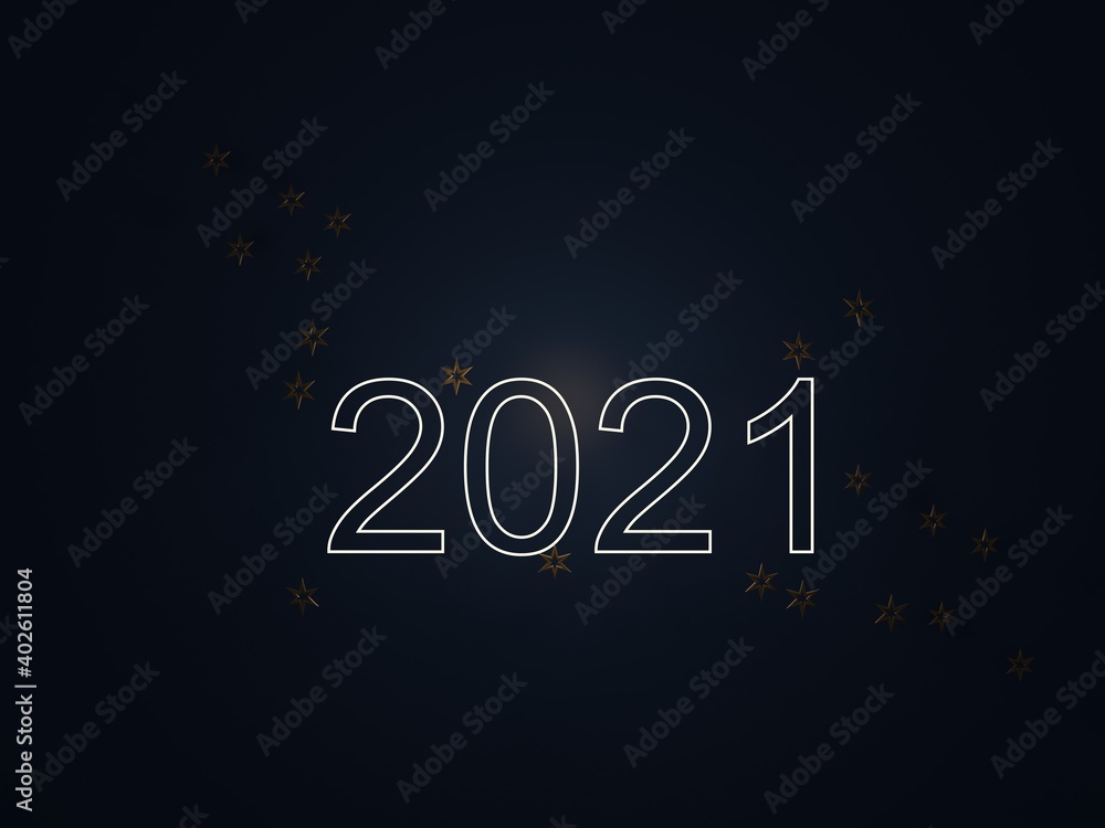3dd rendering of new year 2021 model in dark tones color scheme 3dd rendering of new year 2021 model in dark tones color scheme