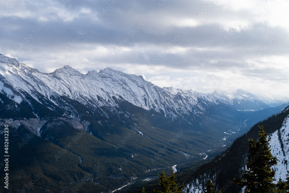 Beautiful view at the summit of Sulphur Mountain, in the Banff national park, Canada