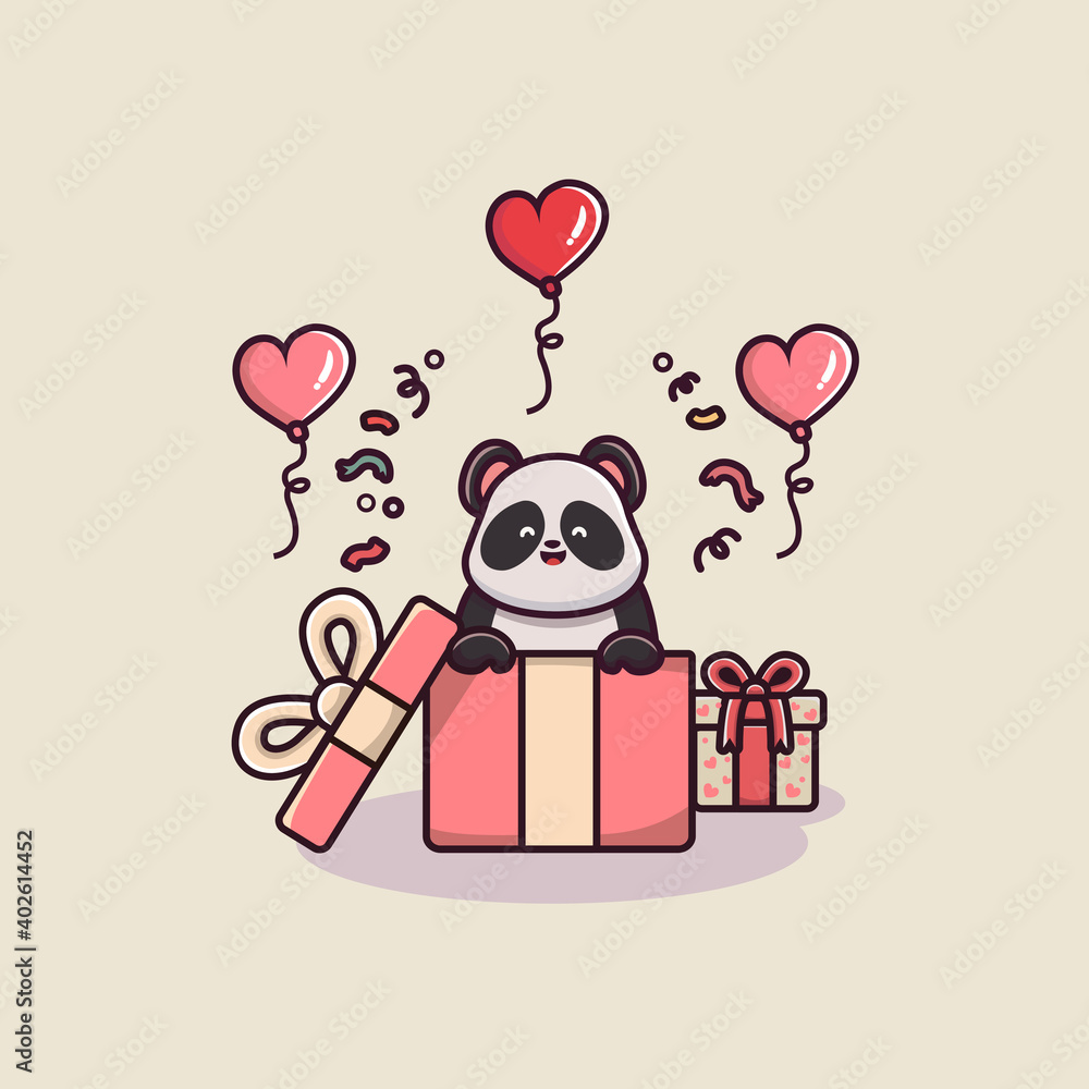 Naklejka premium Surprise white gift box with red ribbon and flying heart balloons. open gift box isolated. happy valentine's day and party