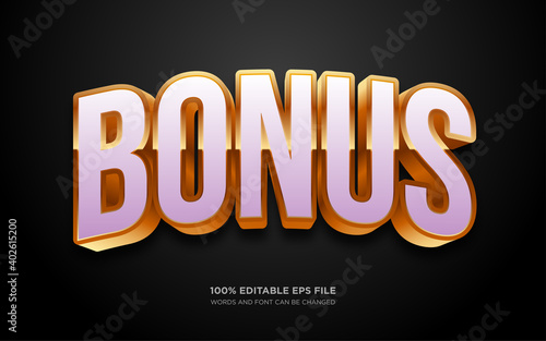 Bonus 3D Golden editable text style effect