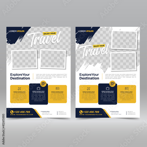 Tour and Travel flyer design template	