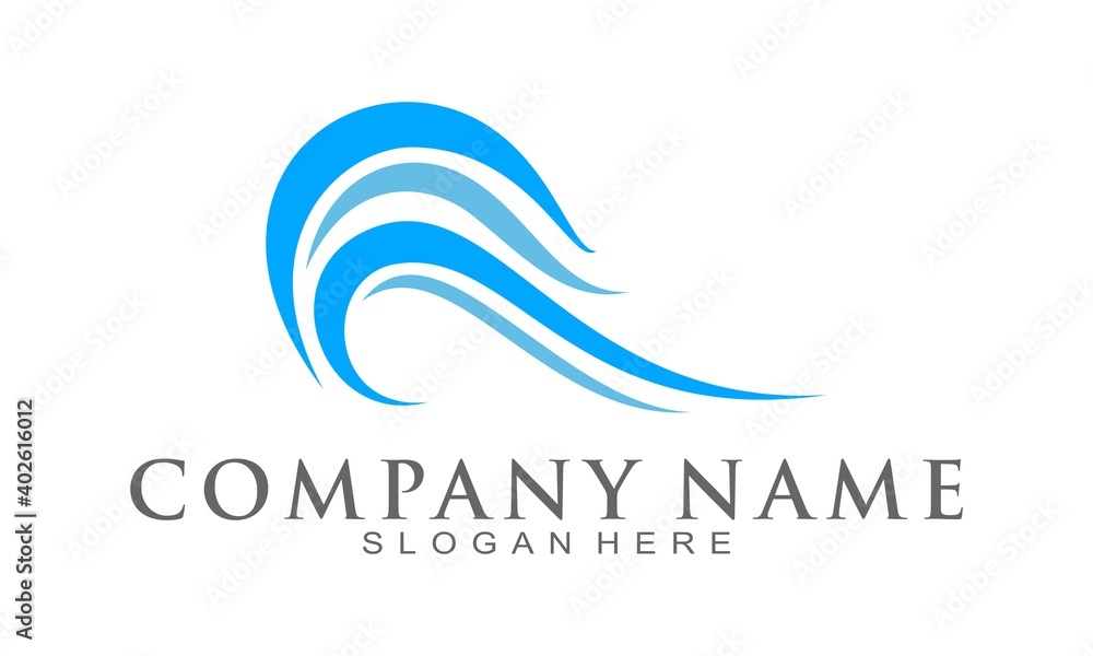 Wave illustration logo design vector