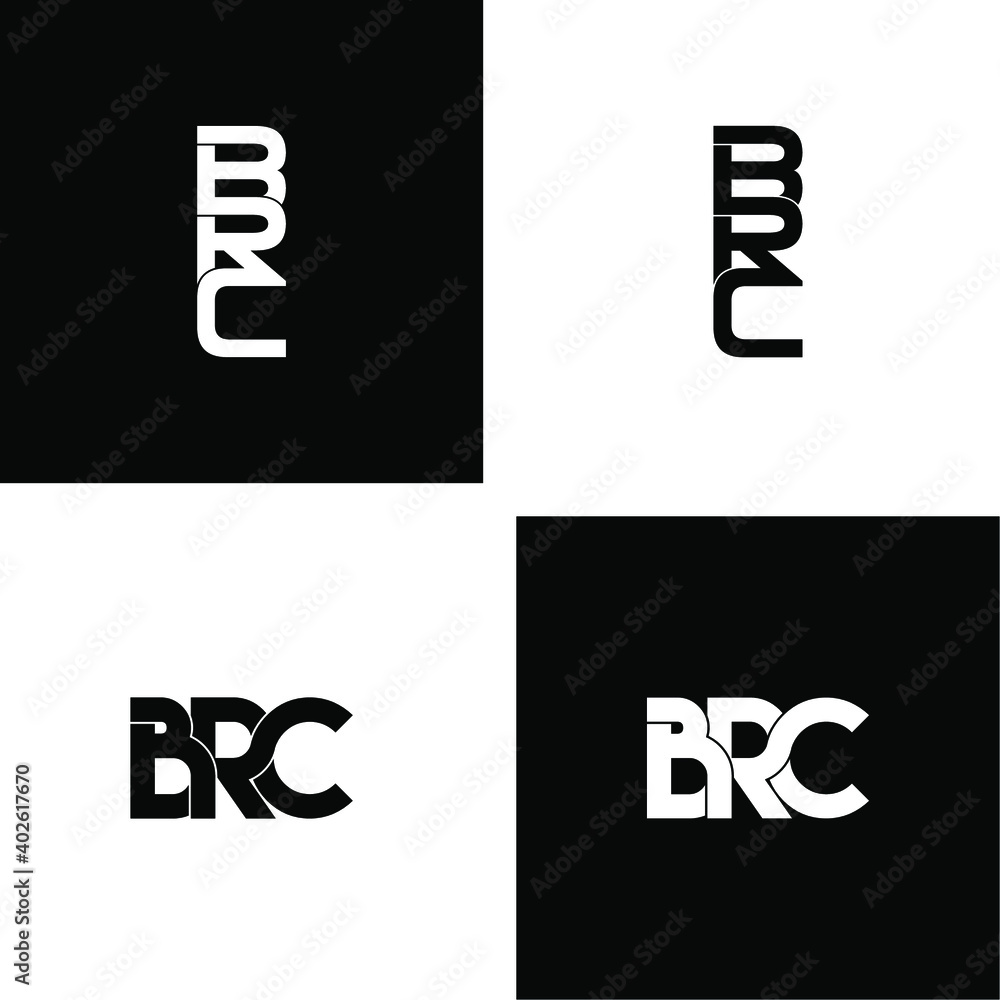 BRC letter logo design with black background in illustrator, cube logo,  vector logo, modern alphabet font overlap style. calligraphy designs for  logo, Poster, Invitation, etc. Stock Vector | Adobe Stock