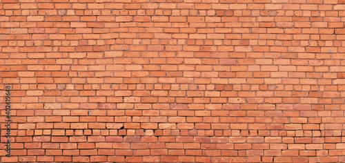 Old light brown red bricks wall background 