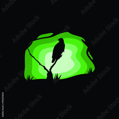 silhouette of a standing eagle