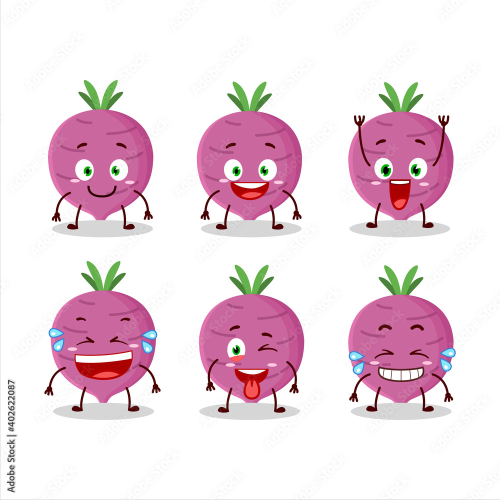 Obraz premium Cartoon character of garlic with smile expression