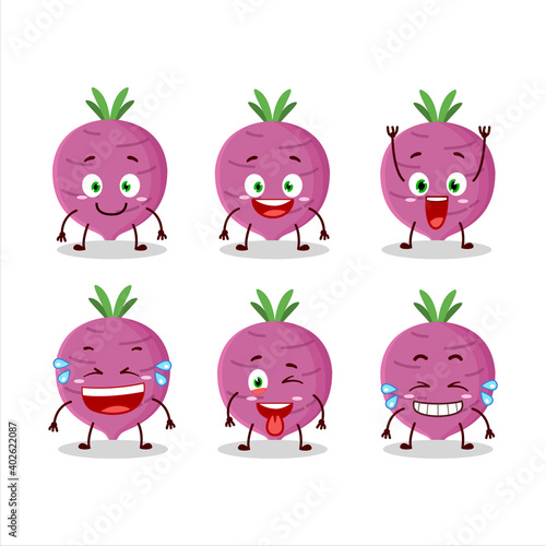 Cartoon character of garlic with smile expression