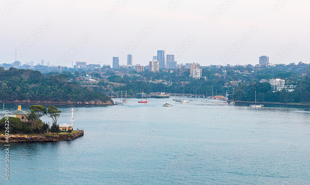 Early morning view of around Sydney Harbour from Cruise Ship.