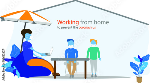 Working at home to prevent COVID-19 outbreaks with vector technology.