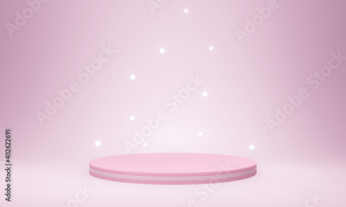 3D rendered pink stage mockup © Kavik