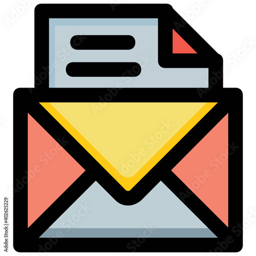 Flat vector icon for correspondences, equally good to use for electronic and general purpose 