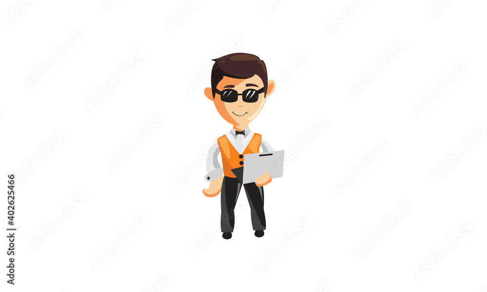 character job cloth chef waiter CLOTHES use glasses hold tablet character job cloth chef waiter CLOTHES use glasses hold tablet