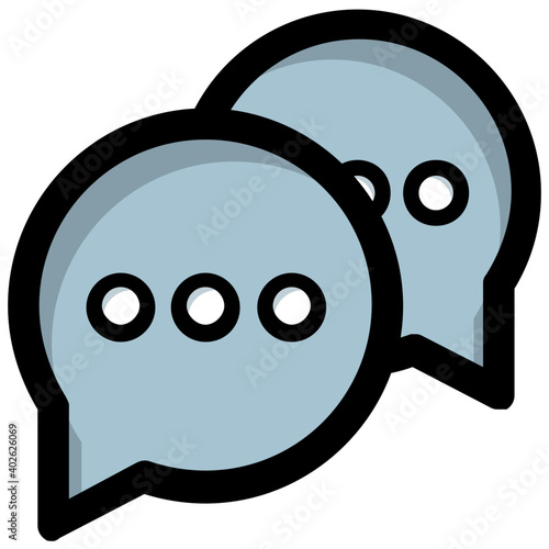 Bubble messages, conceptual vector icon indication of online conversation