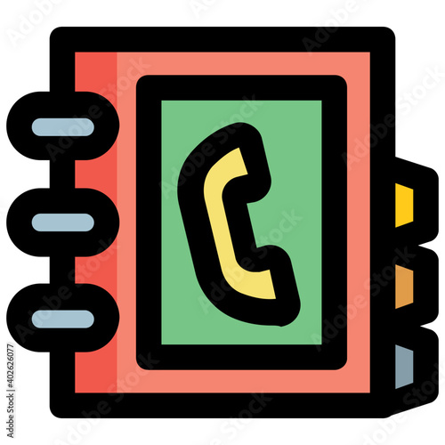 Vector icon of a phonebook