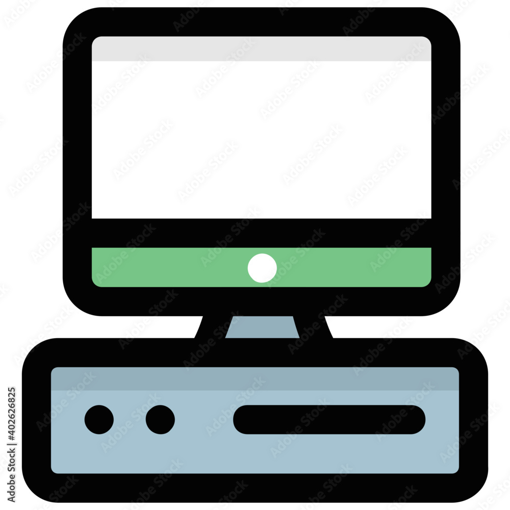 Flat vector illustration of a desktop workstation Flat vector illustration of a desktop workstation
