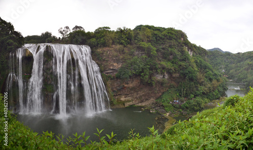 China  huanggoshu waterfall  water  panorama