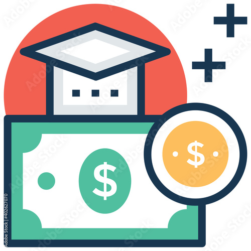 Educational Loan, sponsored education, student grant, student loan and scholarship vector icon 