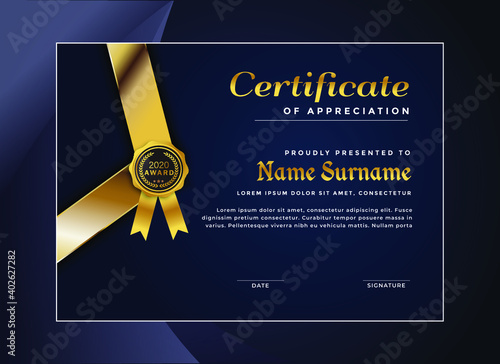 Appreciation & Achievement Certificate Template Design