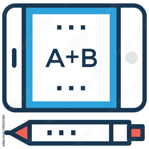 Screenshot of result grades flat vector icon