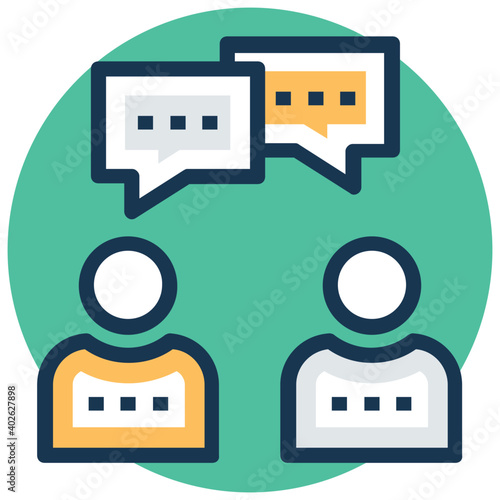 Flat vector icon of discussion