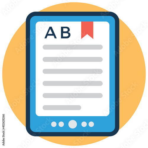 Vector illustration of ebook, e document, and digital book