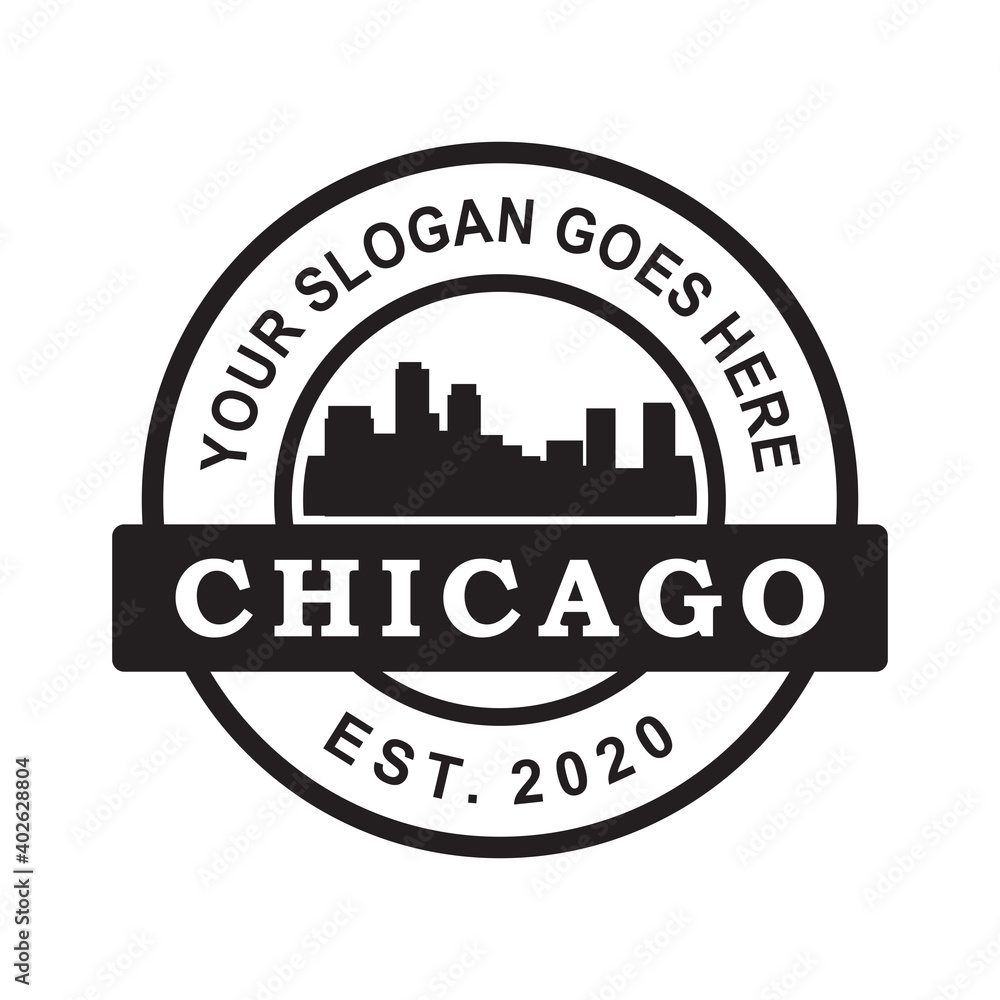 Chicago Skyline silhouette Vector , America Logo Stock Vector | Adobe Stock