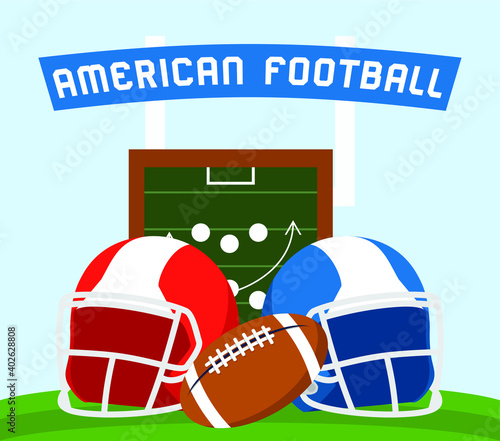 American Football Superbowl  in flat design
