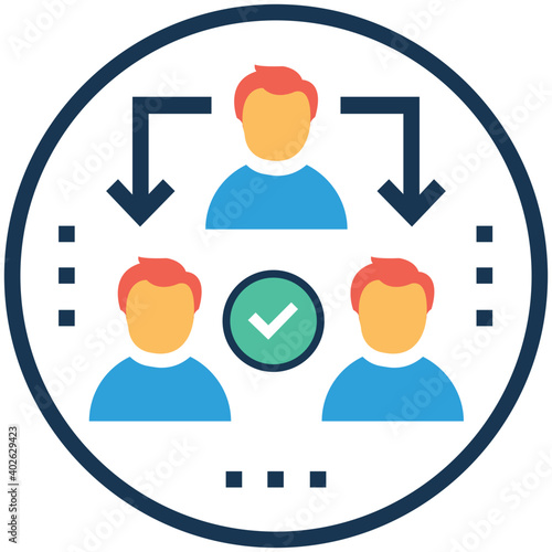 Teamwork management vector illustration, micromanagement symbol
