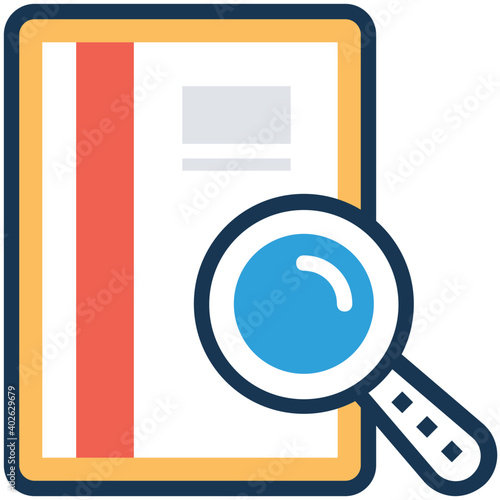 Flat trendy icon of online Book search Vector illustration