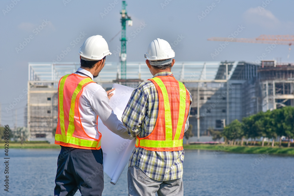 Two Engineer survey location for project building construction real estate Two Engineer survey location for project building construction real estate