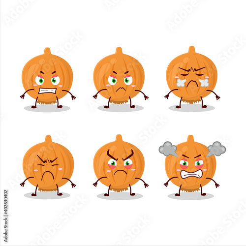 Fototapeta Naklejka Na Ścianę i Meble -  Onion cartoon character with various angry expressions