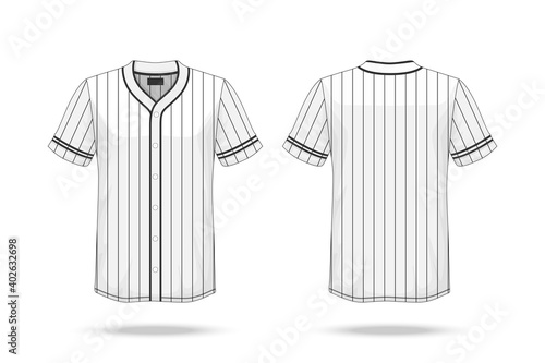 Specification Baseball T Shirt Mockup  isolated on white background , Blank space on the shirt for the design and placing elements or text on the shirt , blank for printing , vector illustration