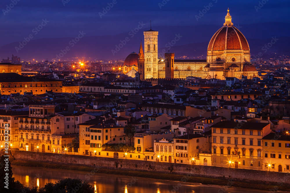 Duomo in Florence, Italy at twilight