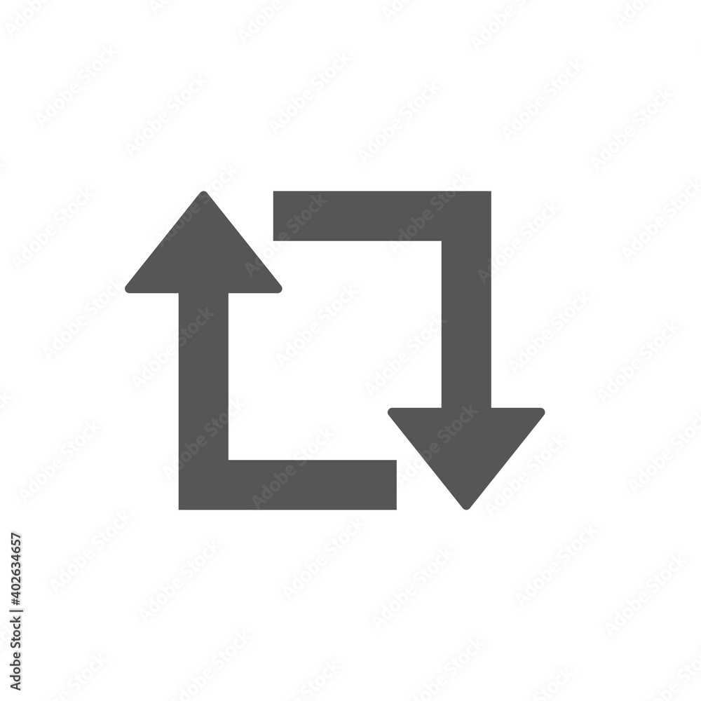 Arrow retweet icon on white background. eps10 Arrow retweet icon on white background. eps10