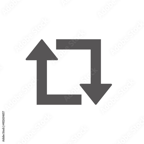 Arrow retweet icon on white background. eps10