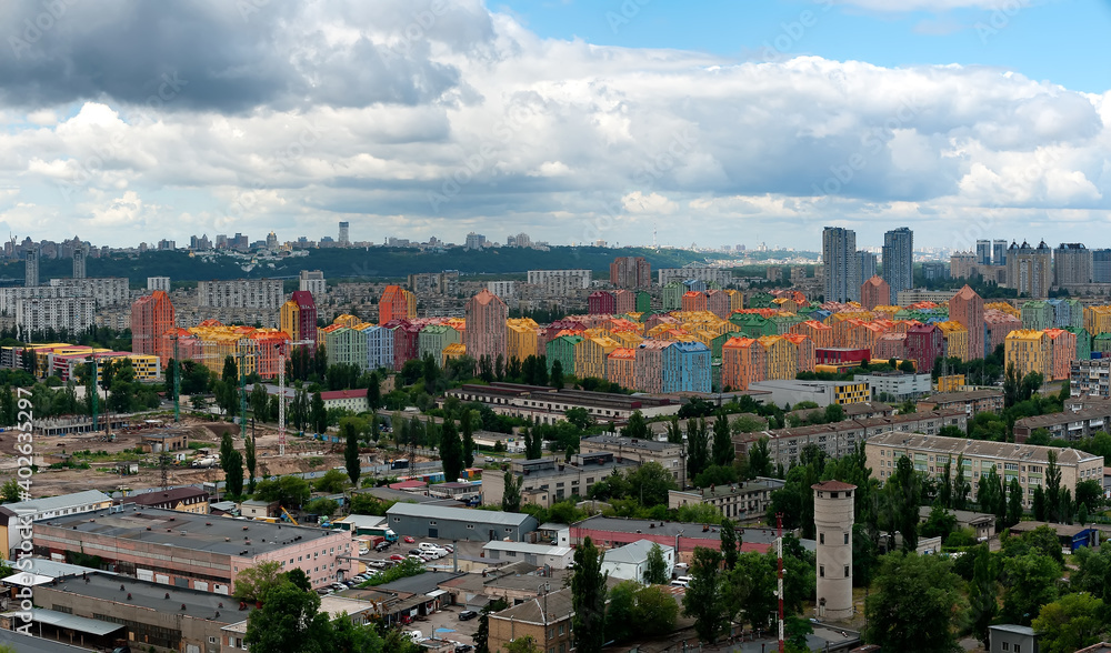 Obraz premium Kyiv aerial cityscape in Ukraine