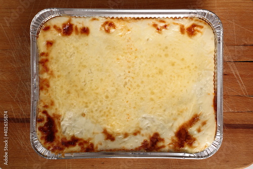 Baked Lasagne Bolognese in Disposable Foil Dish