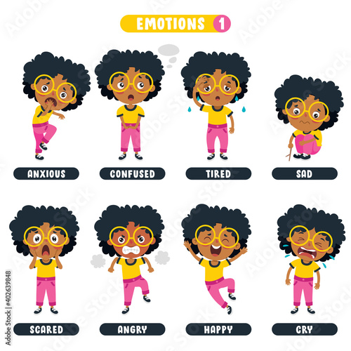 Little Kid With Different Emotions
