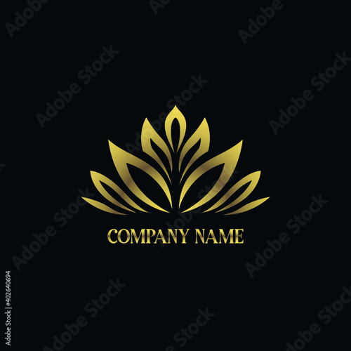 Luxury and elegant golden Lotus logo concept