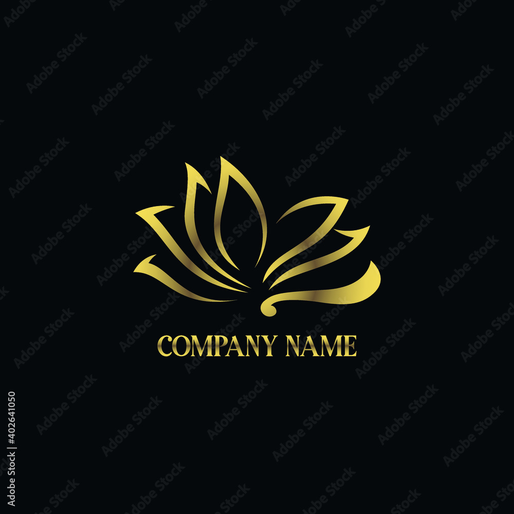 Obraz premium Luxury and elegant golden Lotus logo concept