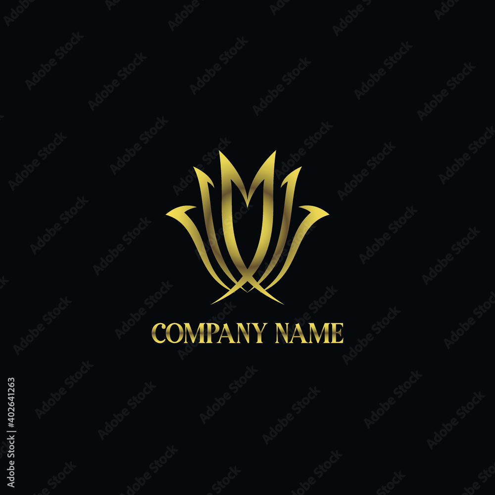Luxury and elegant golden Lotus logo concept